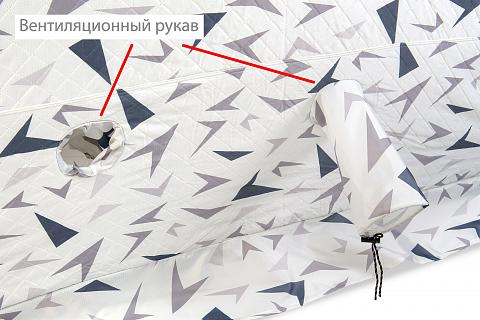 Фото палатка куб "condor" зимняя утепленная 2,0 х 4,0 х 2,15  белый камуфляж цифра
