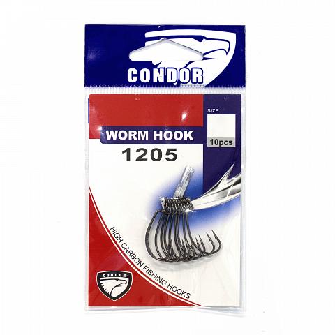 Фото крючок офсетный condor worm hook №6 bn (50 шт/упак)