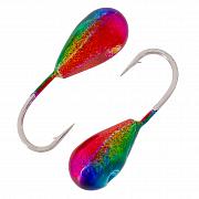 Фото капля с отверстием и лыской d 2,5 мм, вес 0,2 гр, радужная /10 шт/