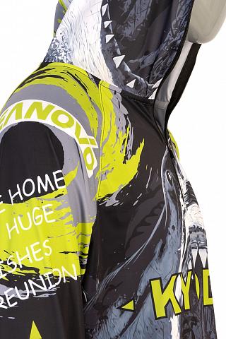 Фото джерси с капюшоном kyoda, цвет серый-жёлтый, размер xl